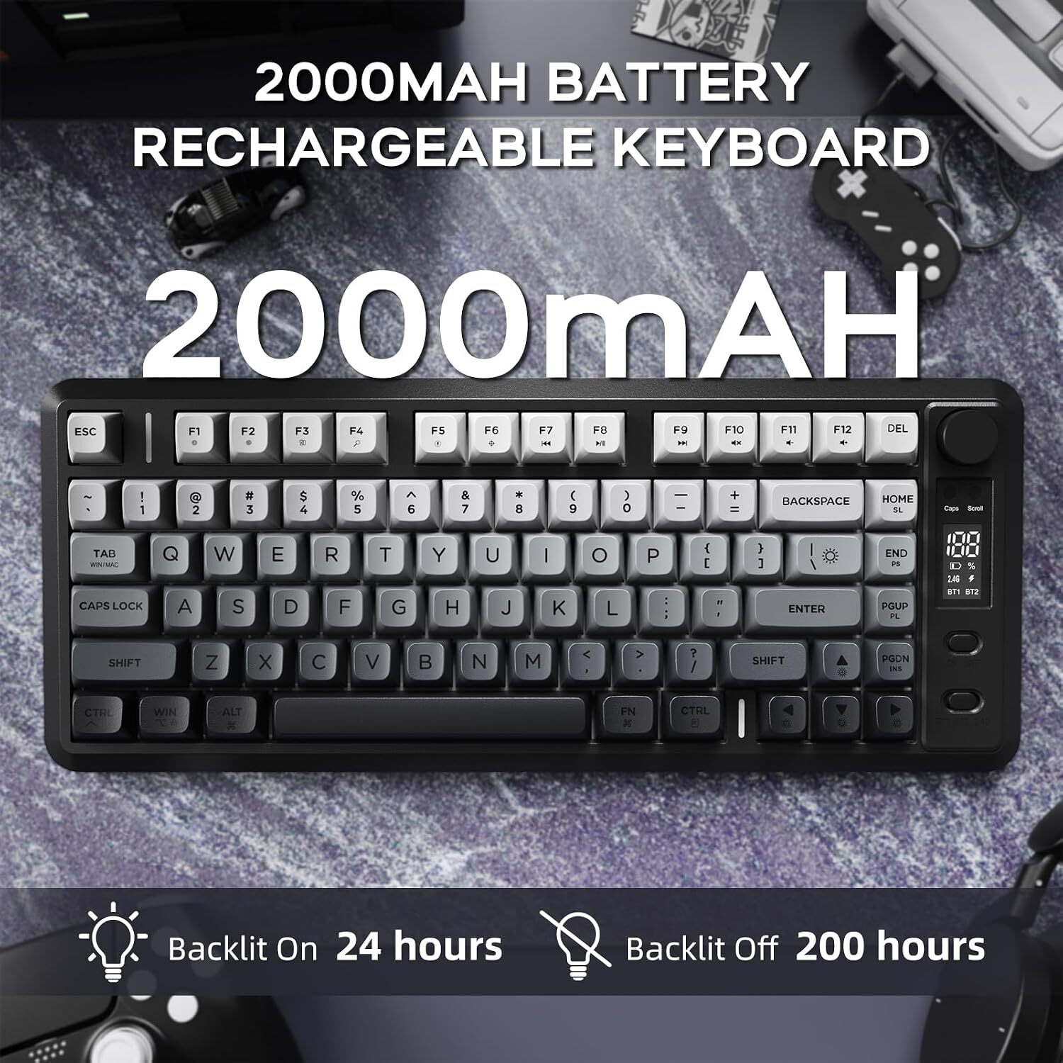  کیبورد گیمینگ Free Wolf M75 با چیدمان جمع‌وجور 75 درصد و 82 کلید 