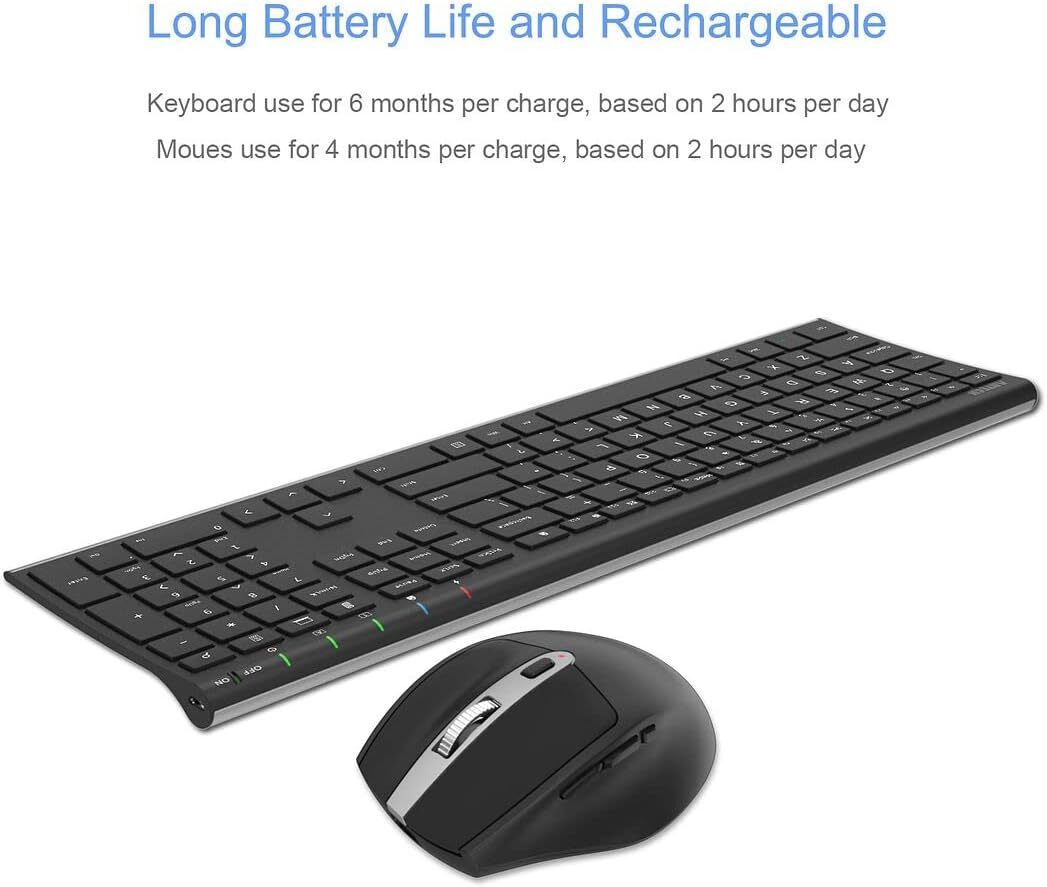 نمای کامل ست کیبورد و ماوس بیسیم Arteck HW192 MW162