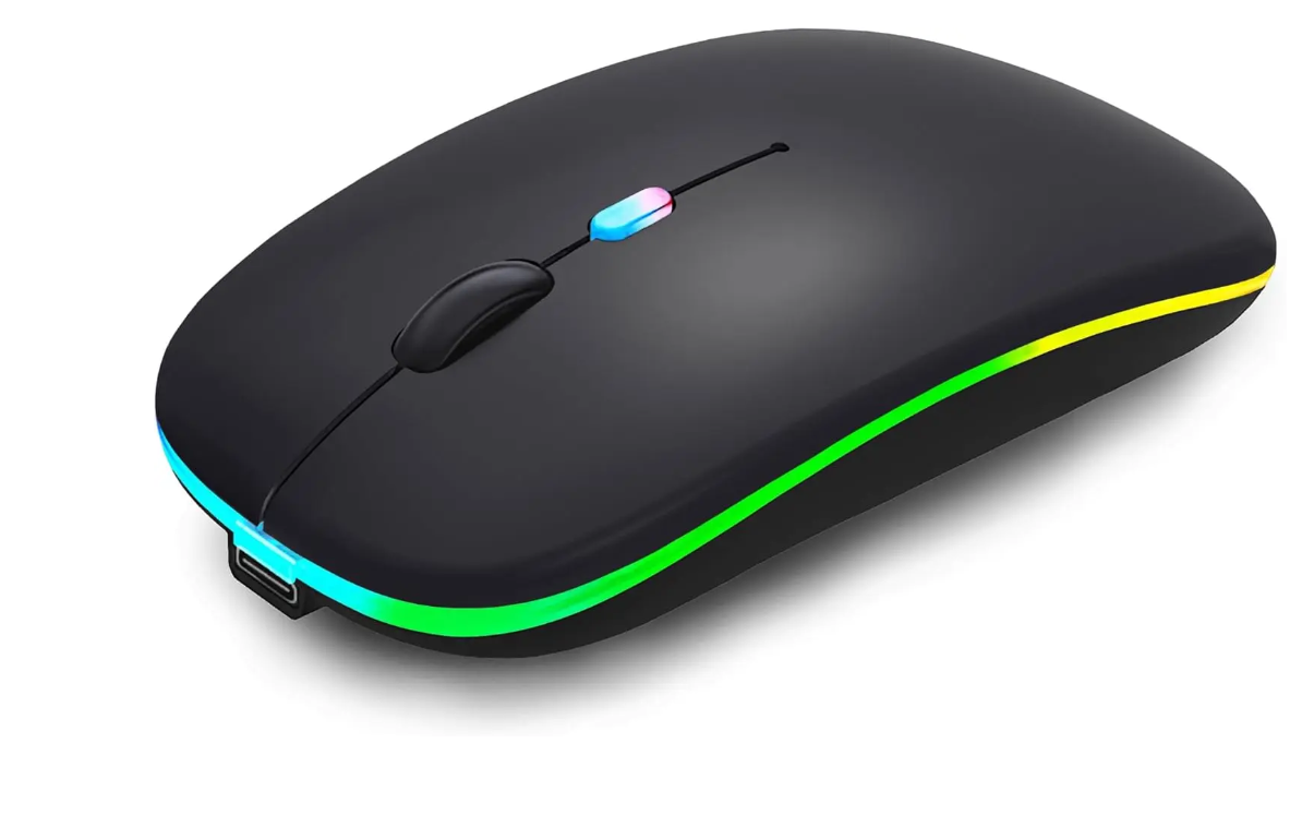 موس بی سیم دو حالته شارژی WREANU 2.4GHz & Bluetooth Mouse RGB - دکمه سایلنت