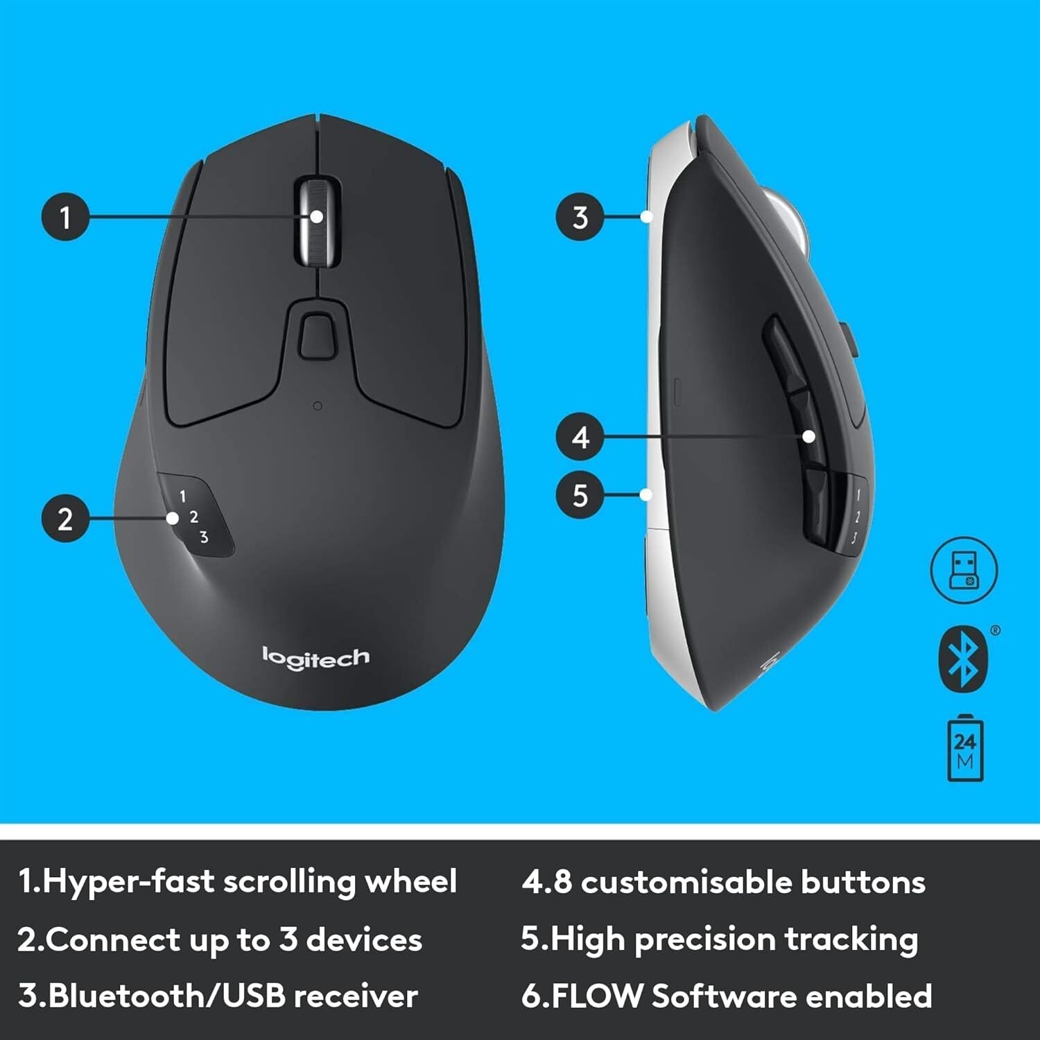  خرید و قیمت کیبورد و موس بلوتوثی و دانگل دار Logitech MK850 Multi-Device Wireless Keyboard 