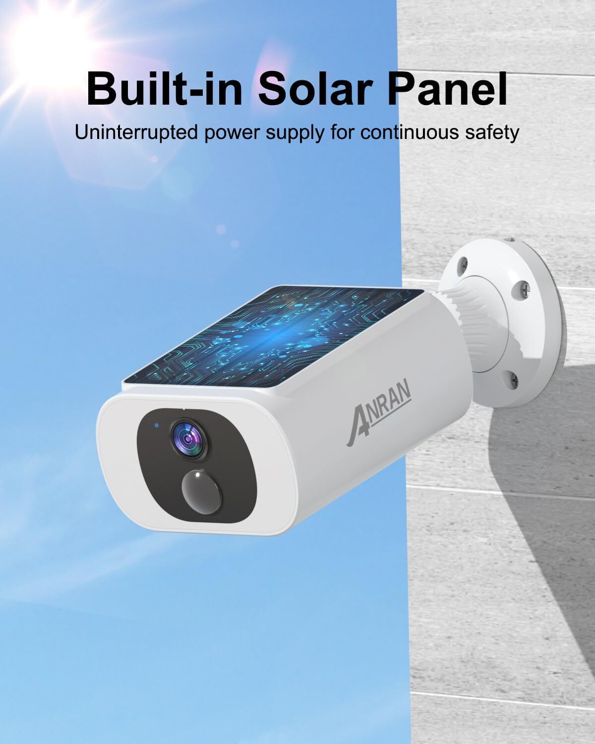  کیفیت تصویر 2K دوربین امنیتی خورشیدی ANRAN C3 Pro 