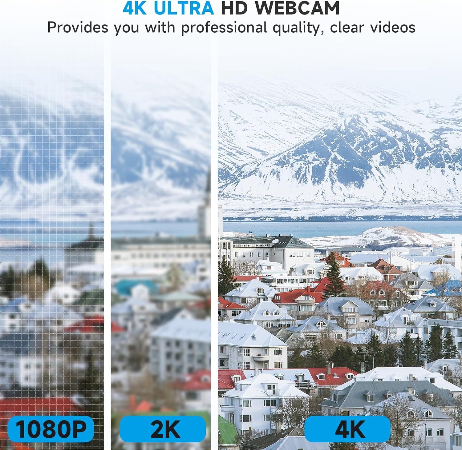 دوربین وب کم AOC AC130 4K با قابلیت چرخش ۳۶۰ درجه و تنظیم شیب ۱۸۰ درجه کپی متن