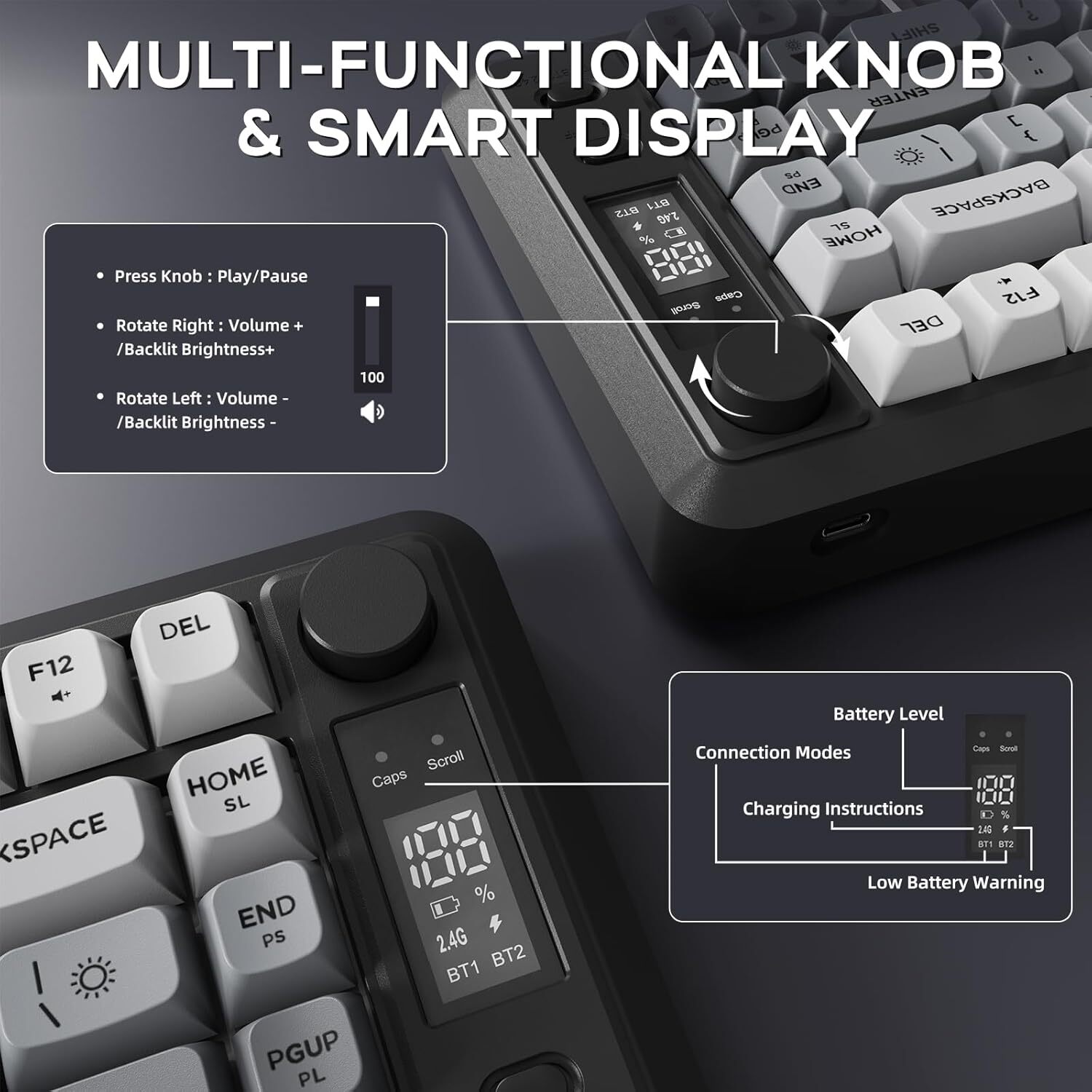  کیبورد Free Wolf M75 با اتصال بی‌سیم Bluetooth 5.2 و فناوری 2.4GHz 