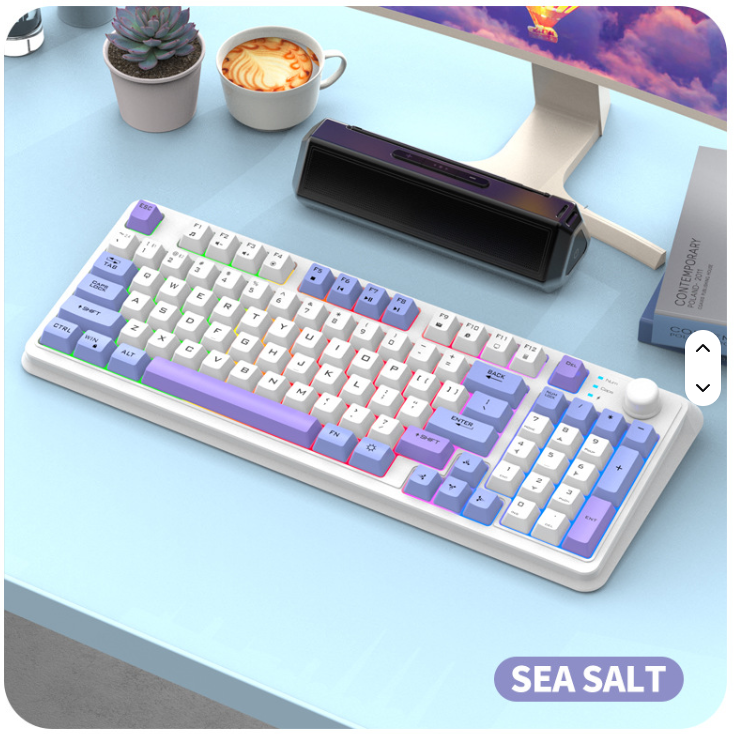  خرید و قیمت کیبورد RGB گیمینگ وایرلس دوحالته XUNFOX K94 | لاکچری لپ تاپ 