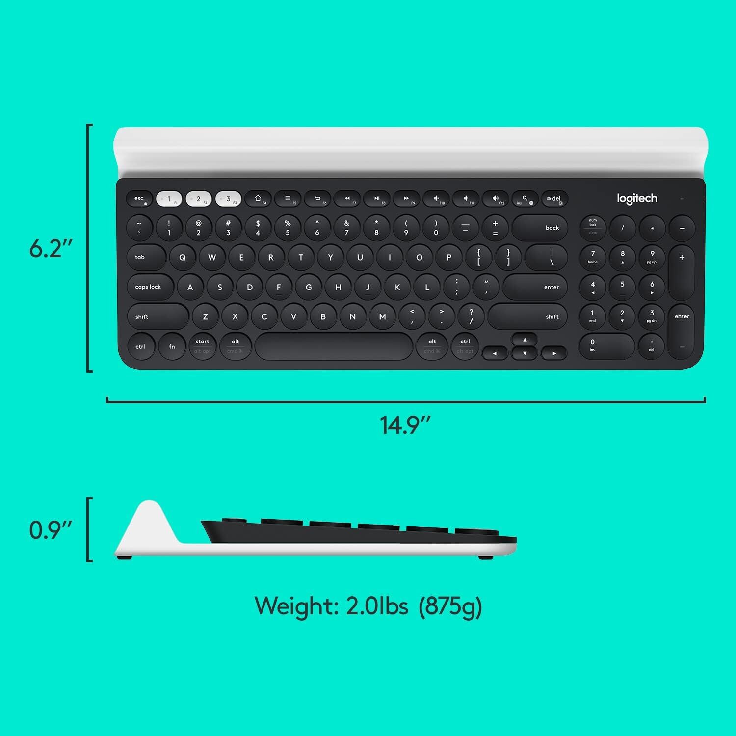  خرید،قیمت و مشخصات کیبورد بلوتوثی و دانگل دار لاجیتک Logitech K780 | لاکچری لپ تاپ 