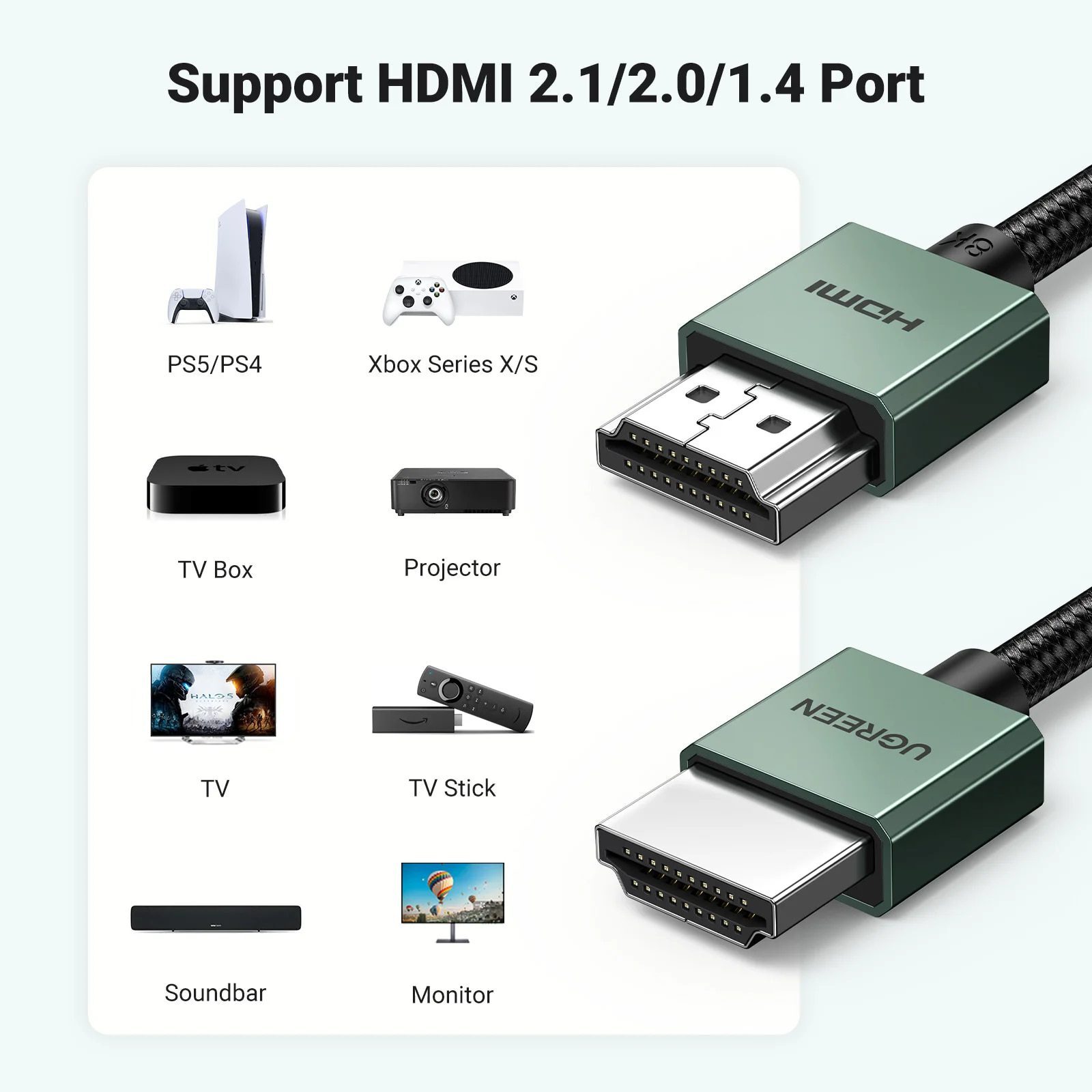  خرید و قیمت کابل تصویر UGREEN HD155 HDMI 8K | لاکچری لپ تاپ 