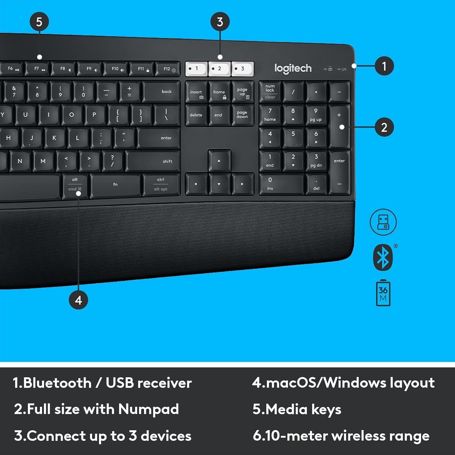  Logitech MK850 Multi-Device Wireless Keyboard | لاکچری لپ تاپ 