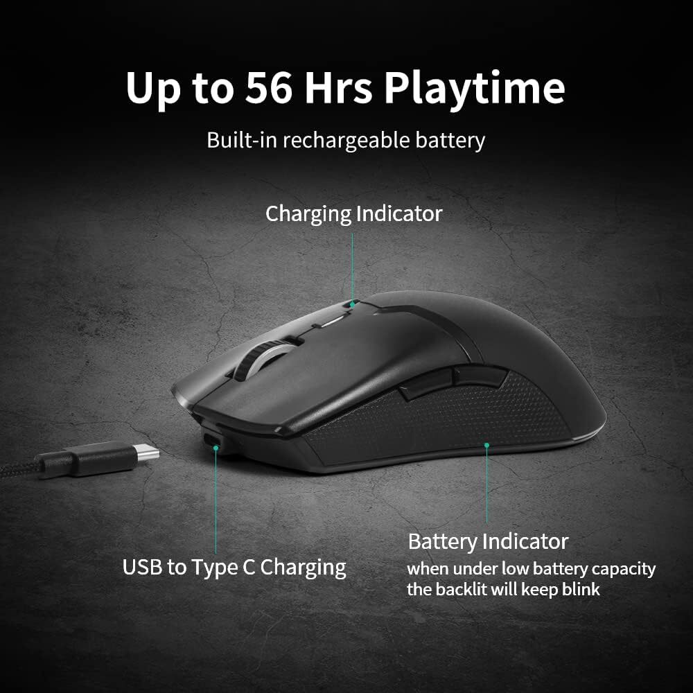  خرید و قیمت موس گیمینگ حرفه ای وایرلس شارژی دیلاکس Delux M800Pro PAW3370 | لاکچری لپ تاپ 