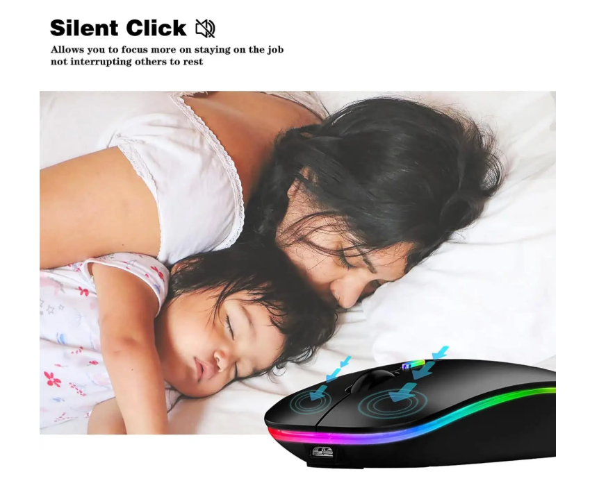 موس دکمه سایلنت WREANU 2.4GHz & Bluetooth Mouse RGB