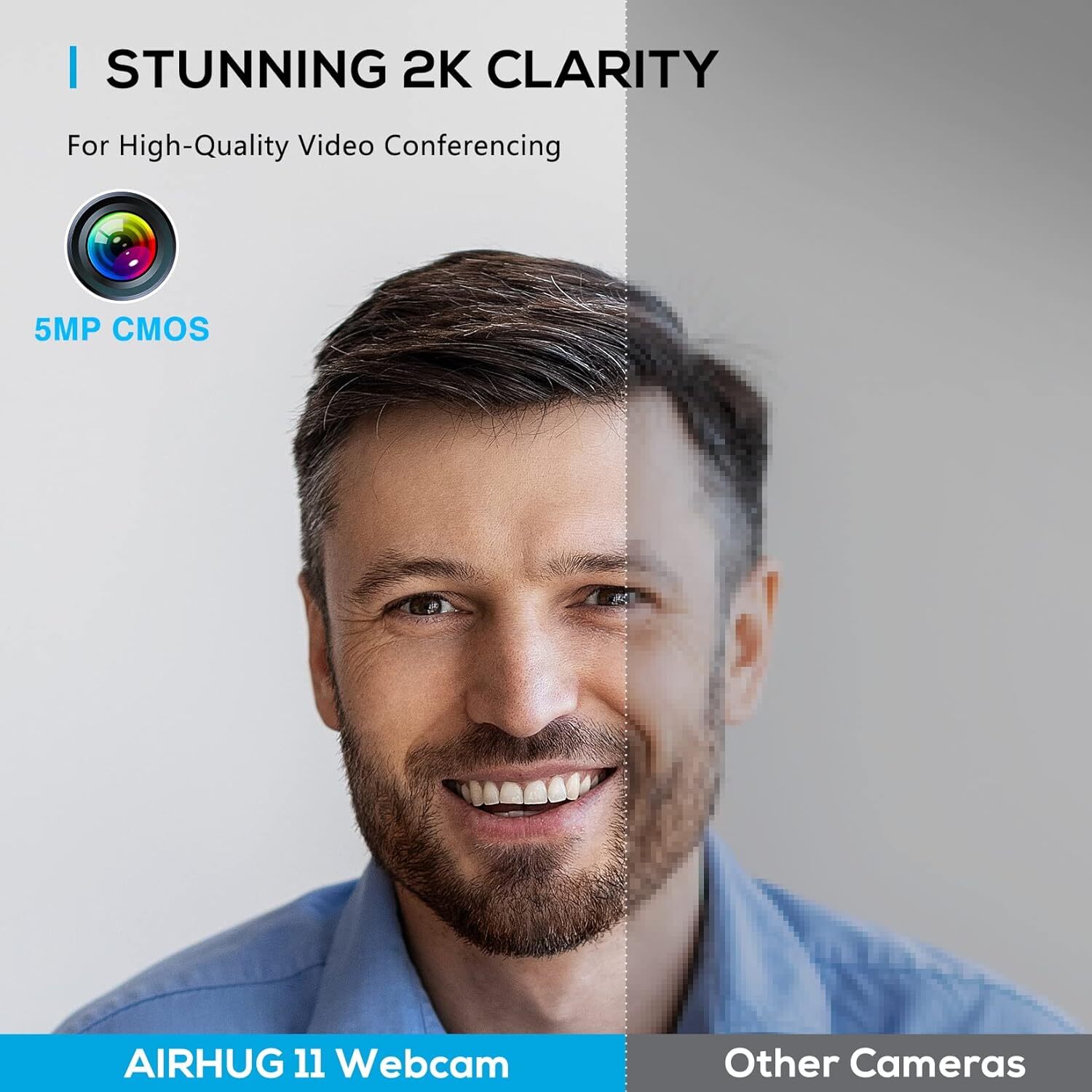 AIRHUG 2K Webcam with Noise Canceling Microphone