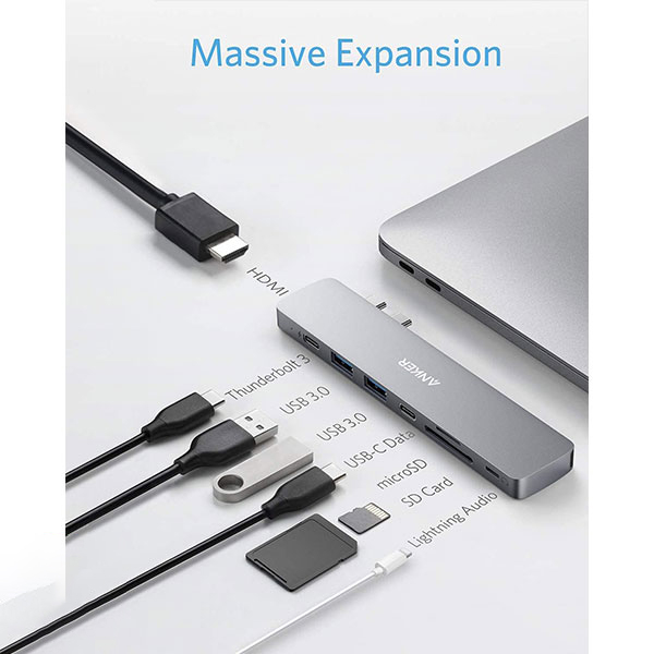  خرید و قیمت هاب مک بوک انکر ANKER A8381 Type C خرید از لاکچری لپ تاپ 