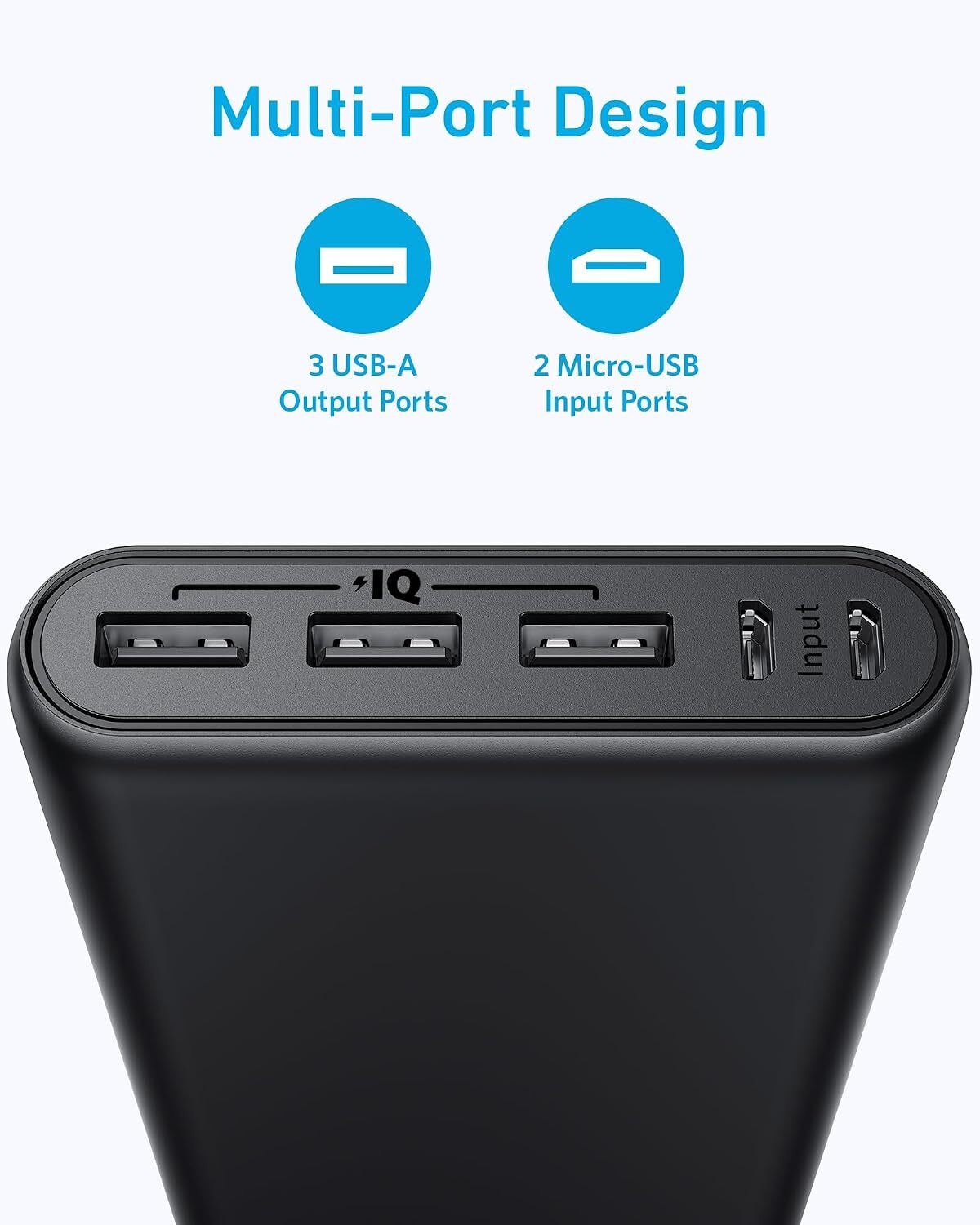  پاوربانک Anker A1277 با سه خروجی USB و دو ورودی Micro USB 