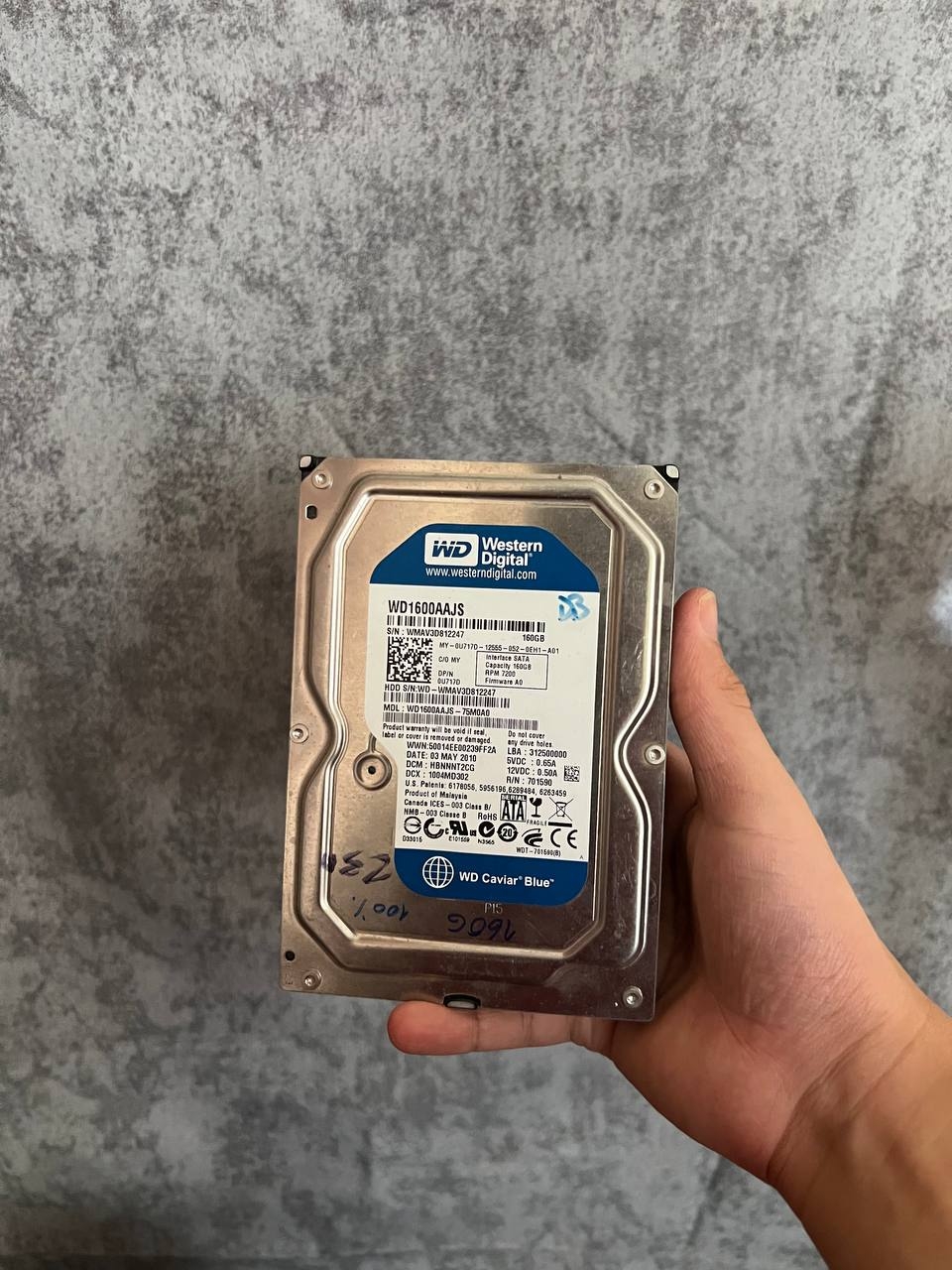  هارد اینترنال 160 گیگابایت وسترن دیجیتال WD1600AAJS Blue - کارکرد 230 روز - سلامت 100 