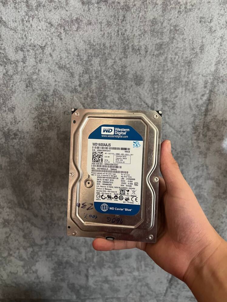 هارد اینترنال ۱۶۰ گیگابایت وسترن دیجیتال WD1600AAJS - کارکرد 230 روز - سلامت 100