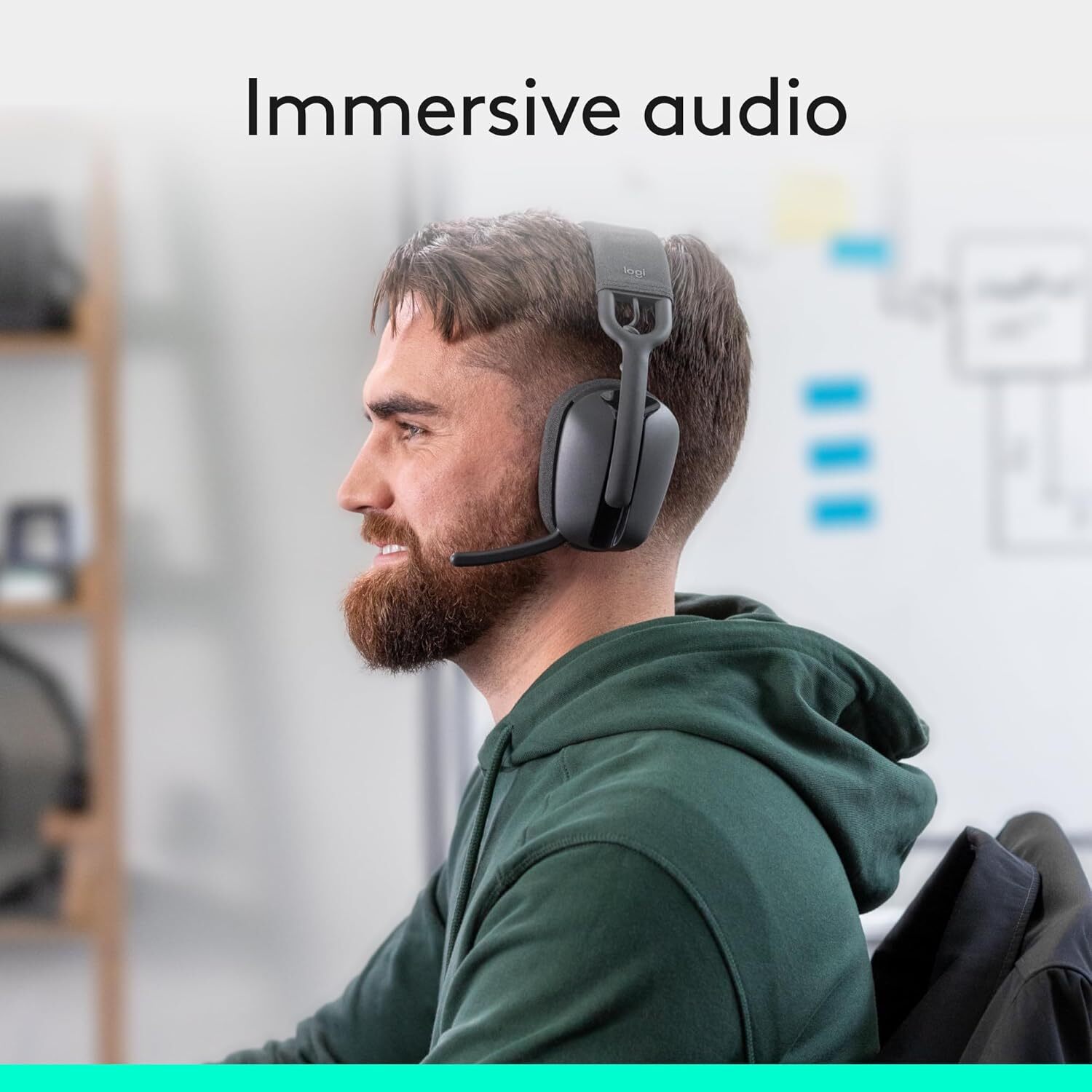  میکروفون نویزگیر هدست Logitech Zone Vibe 100 برای تماس‌های شفاف | لاکچری لپ تاپ 