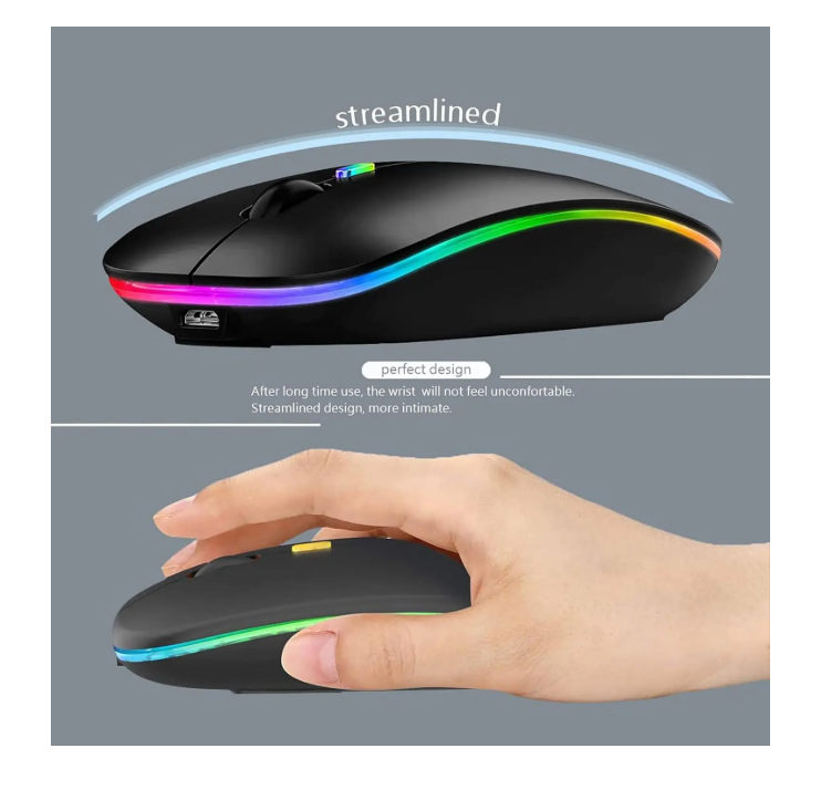 موس شارژی RGB زیر 1 میلیون WREANU 2.4GHz & Bluetooth Mouse RGB