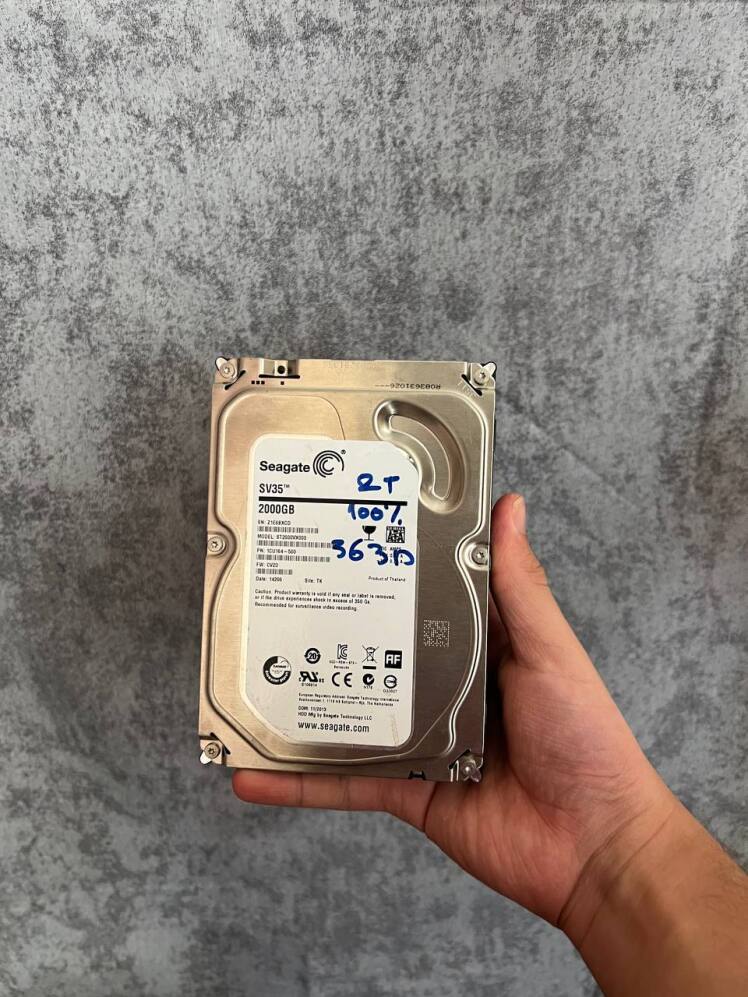 هارد اینترنال ۲ ترابایت سیگیت SV35 ST2000VX000 - سلامت 100 - کارکرد 363 روز