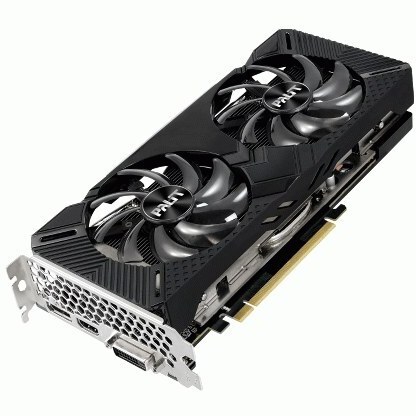  نمای کارت گرافیک Palit RTX 2060 Dual 12GB با سیستم خنک‌کننده دو فن 