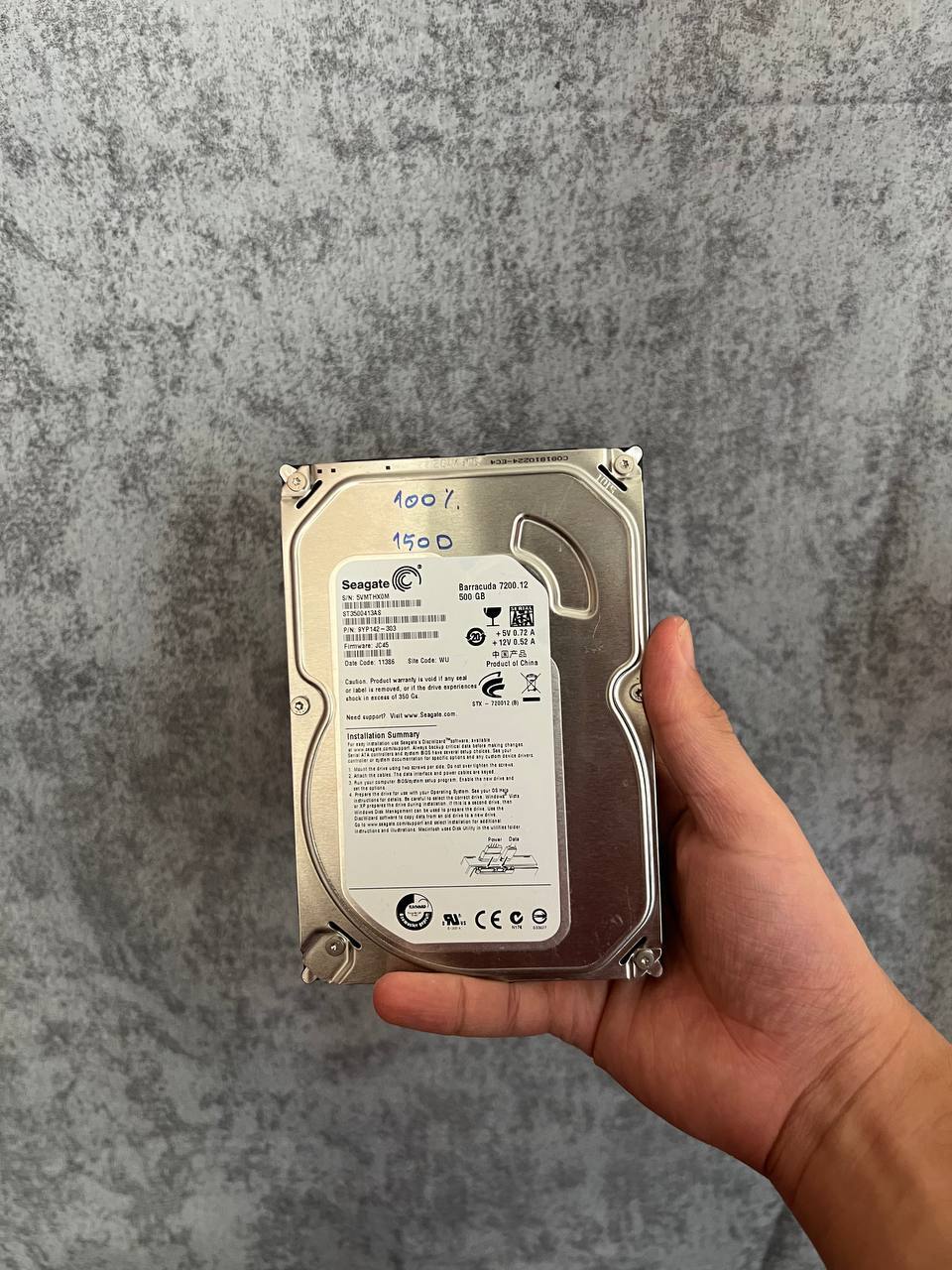 هارد اینترنال 500 گیگابایت سیگیت Seagate Barracuda 7200.12 ST3500413AS - سلامت 100 - کارکرد 150 روز