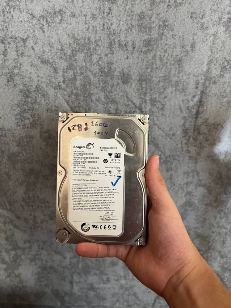 هارد اینترنال ۱۶۰ گیگابایت سیگیت Barracuda کارکرد 128 روز  سلامت 100
