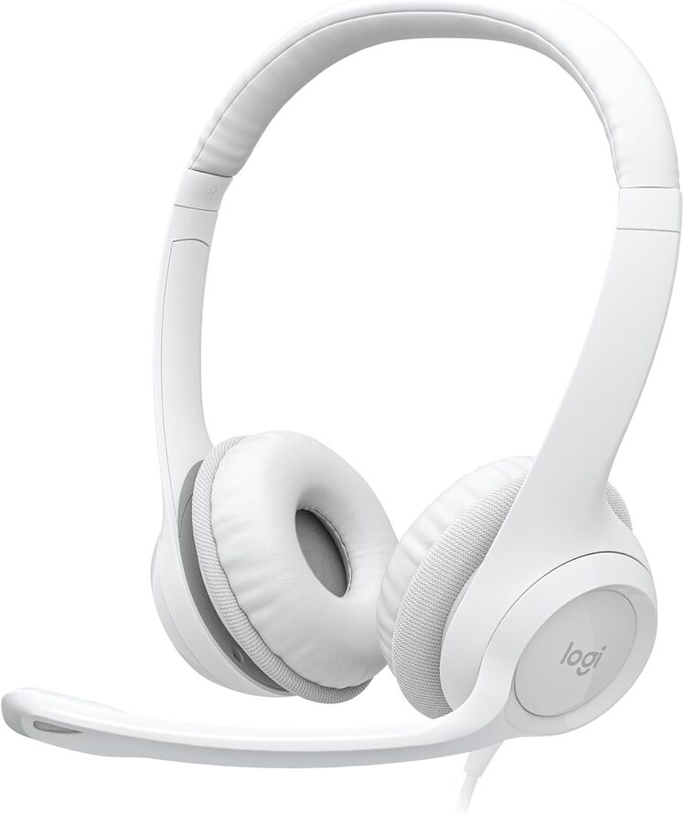 هدست لاجیتک Logitech H390 - سفید ارجینال آکبند | لاکچری لپ تاپ