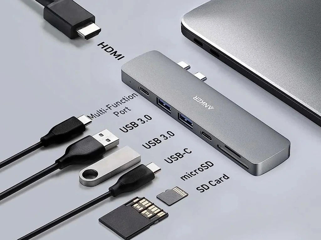  خرید و قیمت هاب تایپ سی انکر مدل A8371 هفت پورت مخصوص مک بوک 