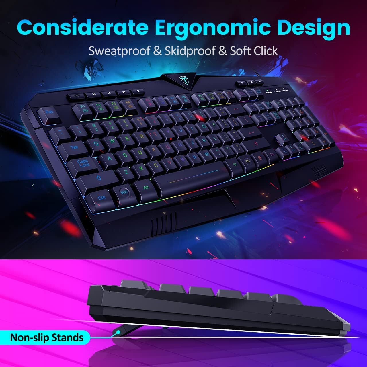 طراحی ارگونومیک و استراحتگاه مچ دست VICTSING PC232A