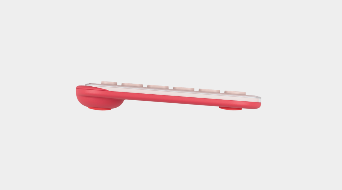  کیبورد کم‌پروفایل Logitech POP Icon Keys سفید صورتی کم‌رنگ 