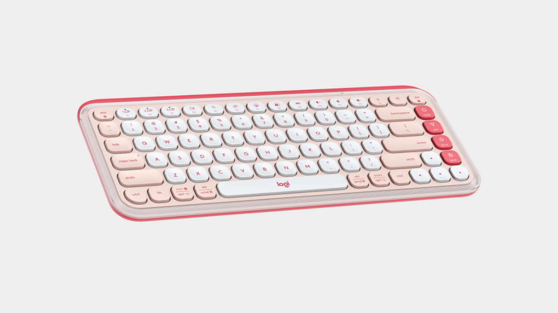  کلیدهای اسکوایرل کیبورد بی‌سیم Logitech POP Icon Keys رنگ رز 