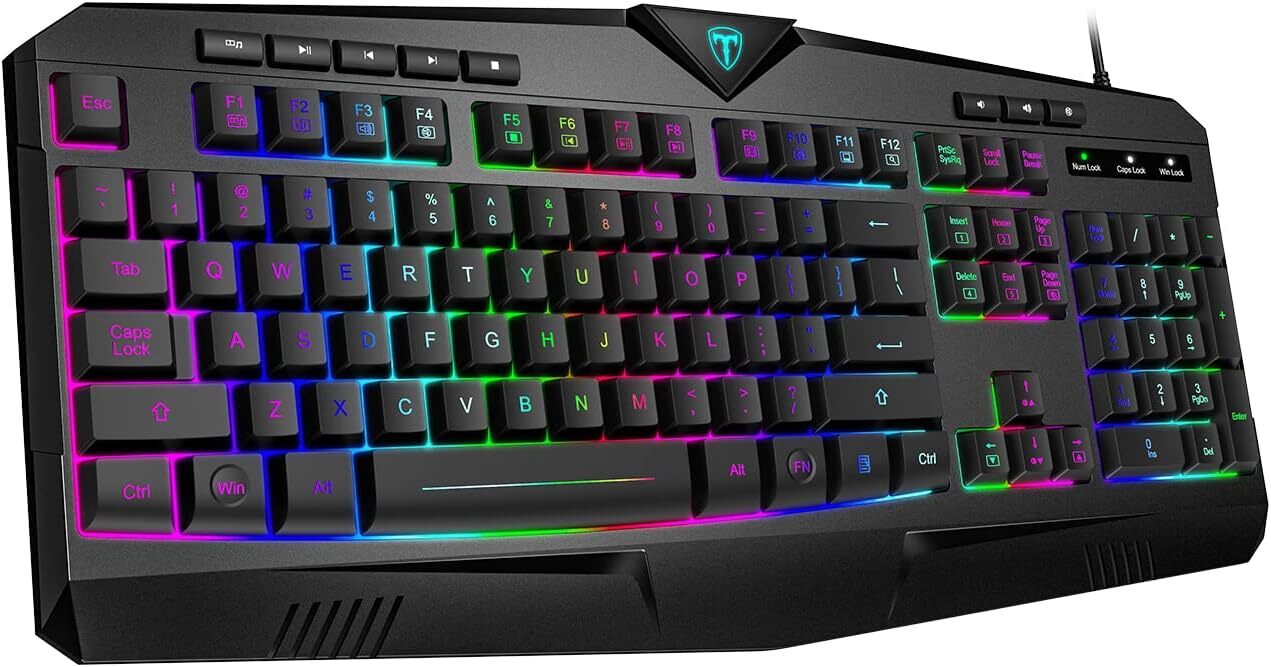 کیبورد گیمینگ سیمی VICTSING PC232A RGB با نورپردازی رنگی