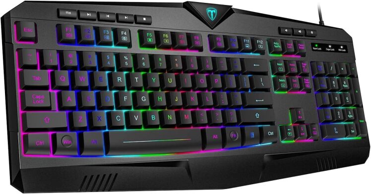 کیبورد گیمینگ سیمی VICTSING PC232A RGB با نورپردازی رنگی
