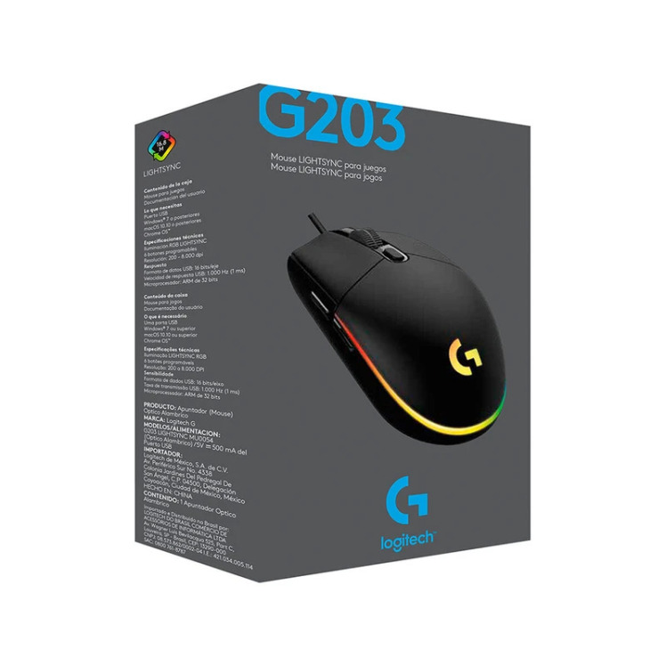 موس گیمینگ لاجیتک Logitech G203 آکبند ارجینال | لاکچری لپ تاپ