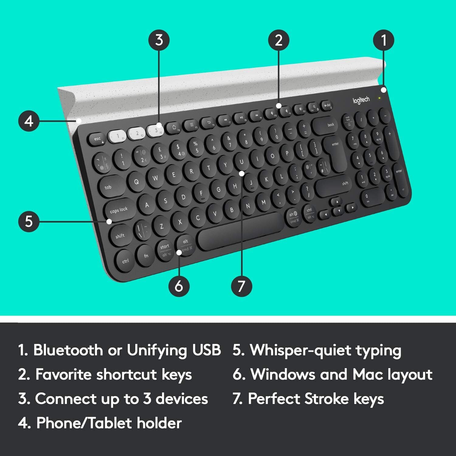  کیبورد بلوتوثی و دانگل دار لاجیتک Logitech K780 | لاکچری لپ تاپ 