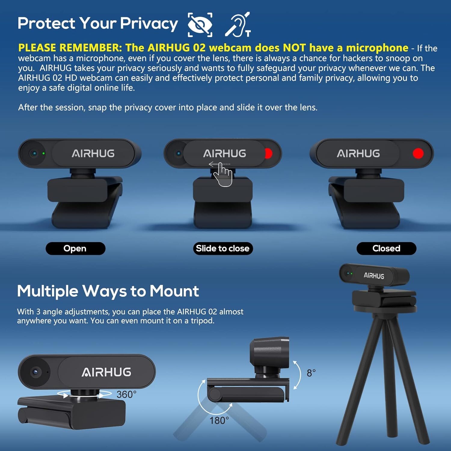 وب کم QHD ایرهوک مدل 02 | لاکچری لپ تاپ