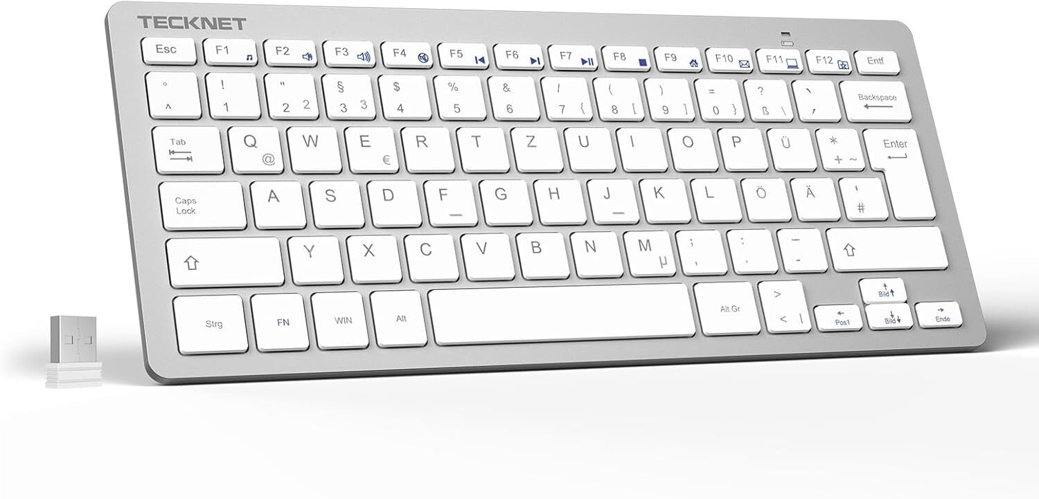  کیبورد بی‌سیم TECKNET X315 اولترا اسلیم سیلور 